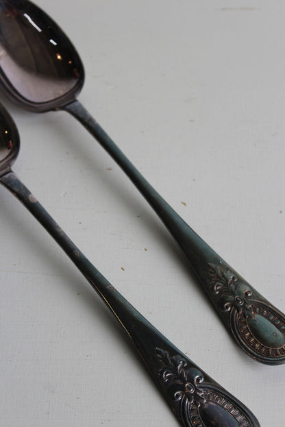 Pair Vintage EPNS Serving Spoons - Kernow Furniture