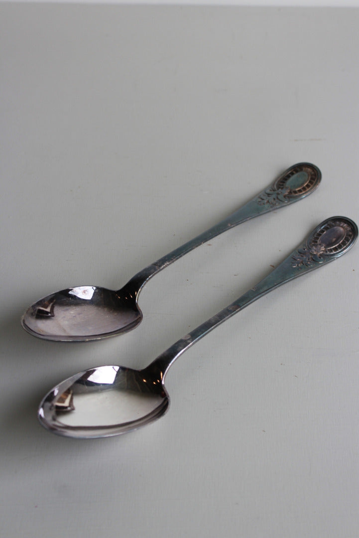 Pair Vintage EPNS Serving Spoons - Kernow Furniture