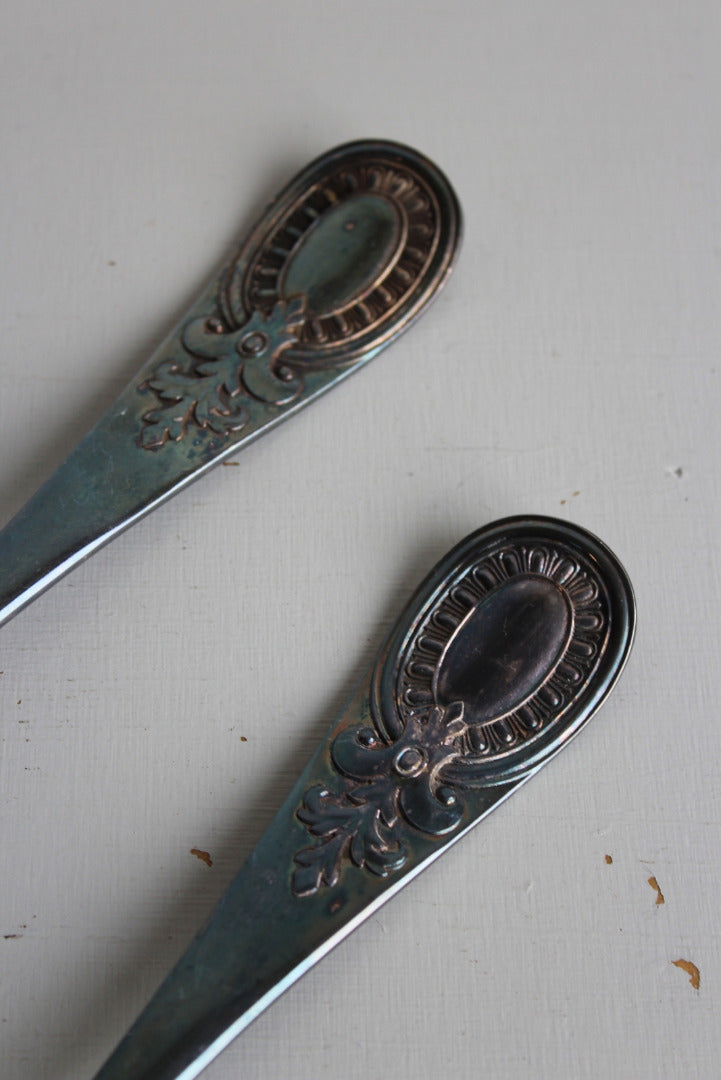 Pair Vintage EPNS Serving Spoons - Kernow Furniture