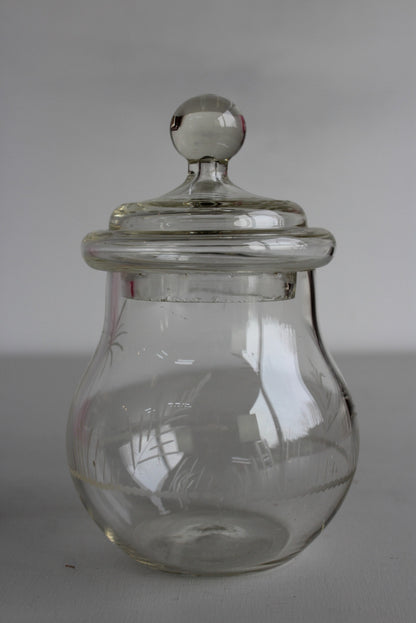 Vintage Etched Glass Preserve Pot - Kernow Furniture