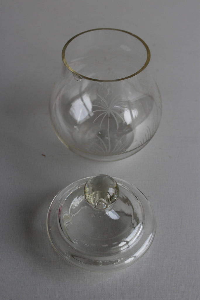 Vintage Etched Glass Preserve Pot - Kernow Furniture