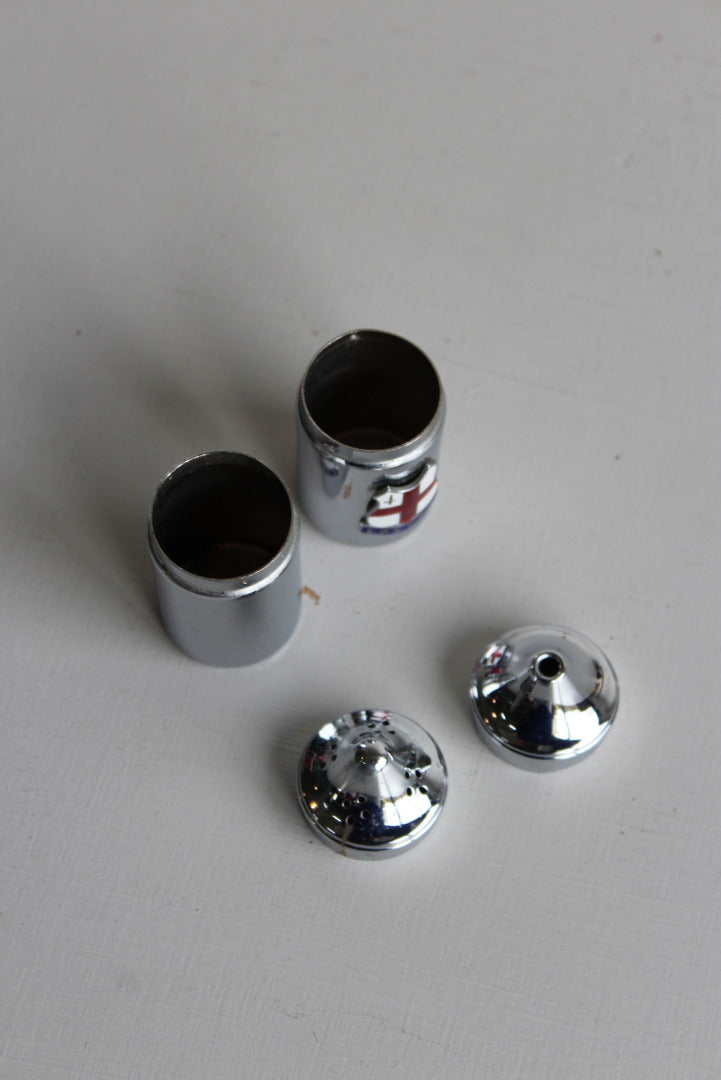 Vintage Chrome Salt & Pepper Pots - Kernow Furniture