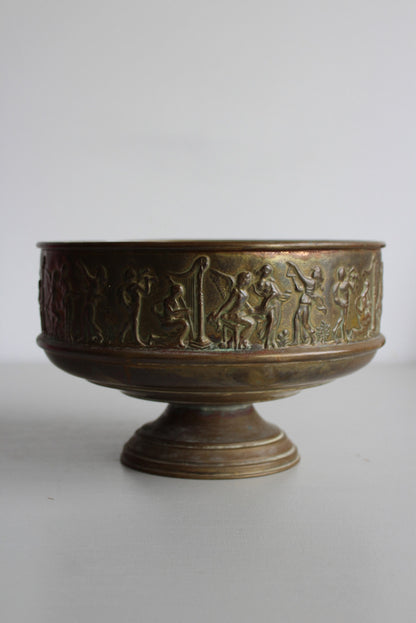 Pressed Brass Pedestal Bowl - Kernow Furniture