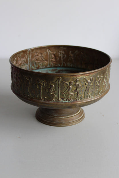 Pressed Brass Pedestal Bowl - Kernow Furniture