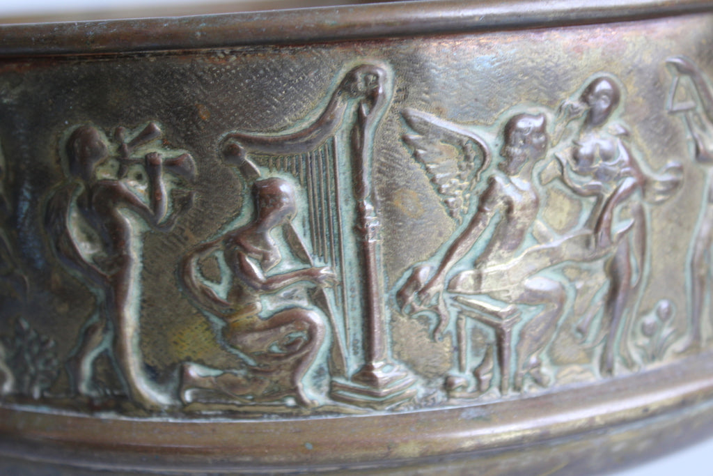 Pressed Brass Pedestal Bowl - Kernow Furniture