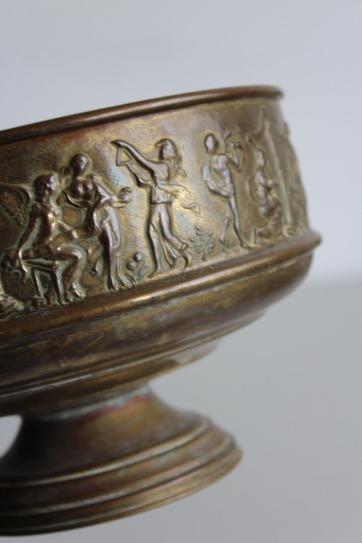 Pressed Brass Pedestal Bowl - Kernow Furniture