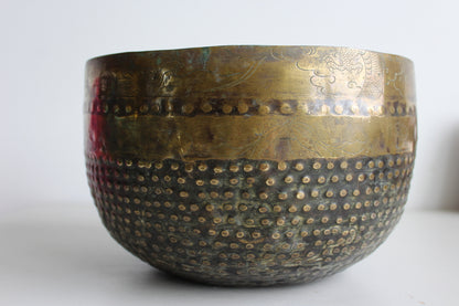 Hammered Brass Pot - Kernow Furniture