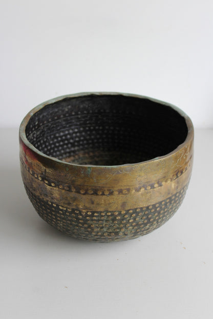 Hammered Brass Pot - Kernow Furniture