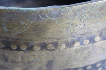 Hammered Brass Pot - Kernow Furniture