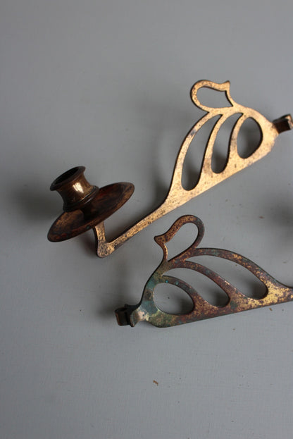 Art Nouveau Coppered Piano Candle Sconce - Kernow Furniture