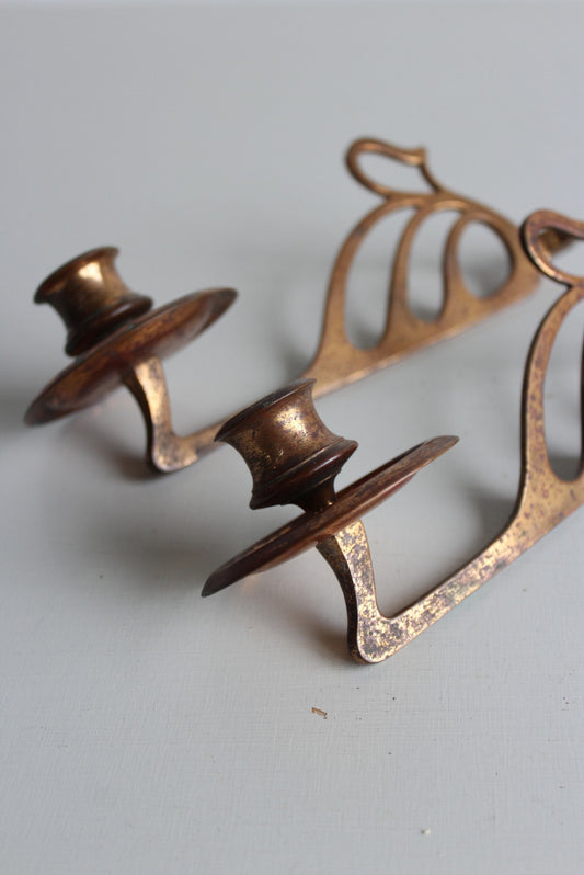 Art Nouveau Coppered Piano Candle Sconce - Kernow Furniture