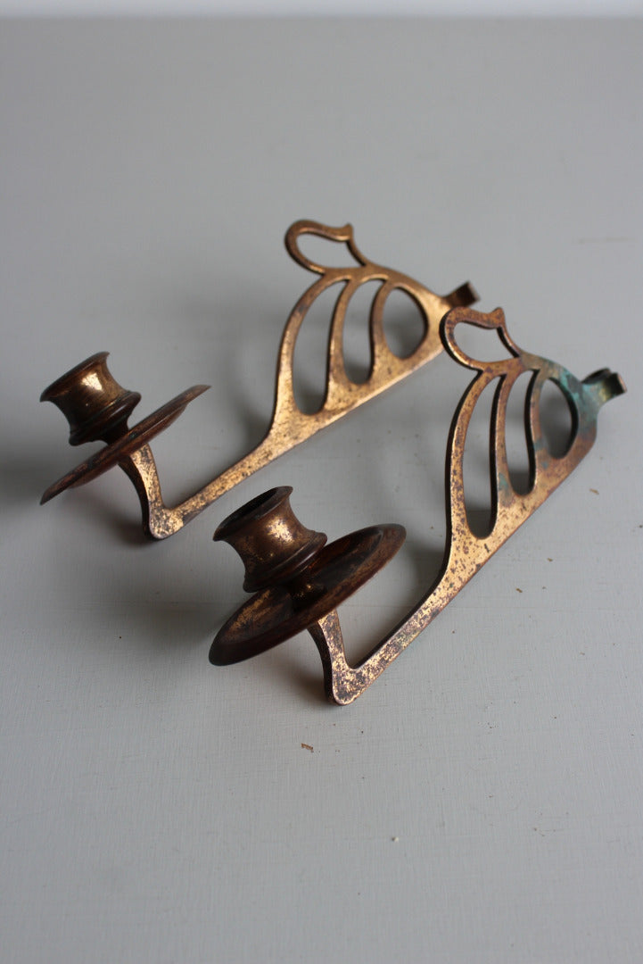 Art Nouveau Coppered Piano Candle Sconce - Kernow Furniture