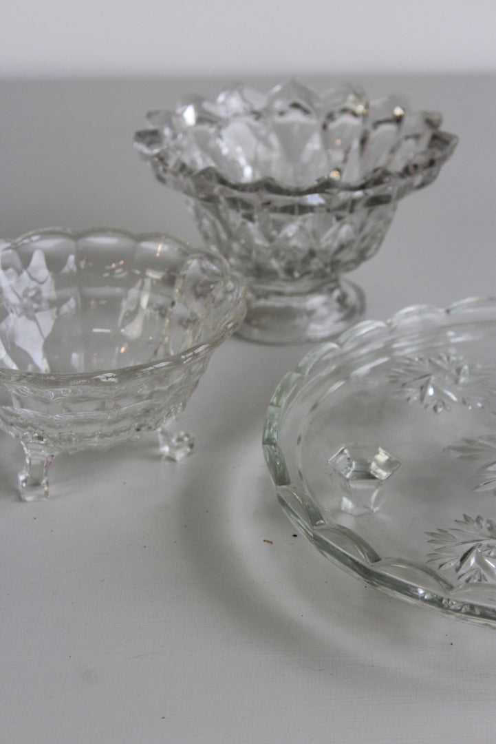 Vintage Glass Bowls & Cake Plate - Kernow Furniture