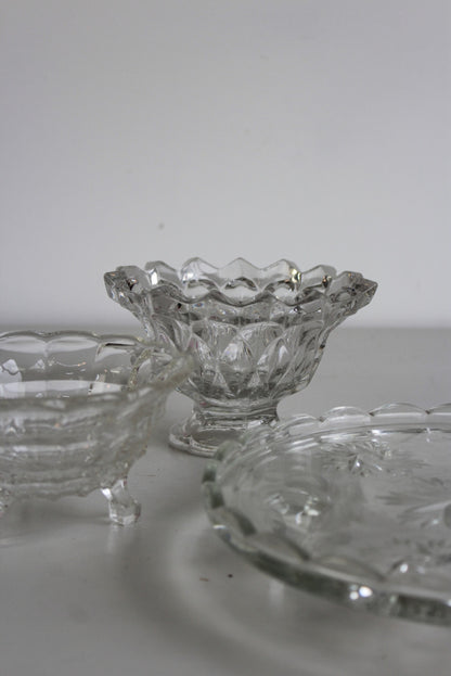 Vintage Glass Bowls & Cake Plate - Kernow Furniture