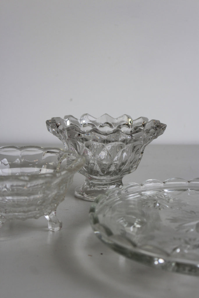 Vintage Glass Bowls & Cake Plate - Kernow Furniture