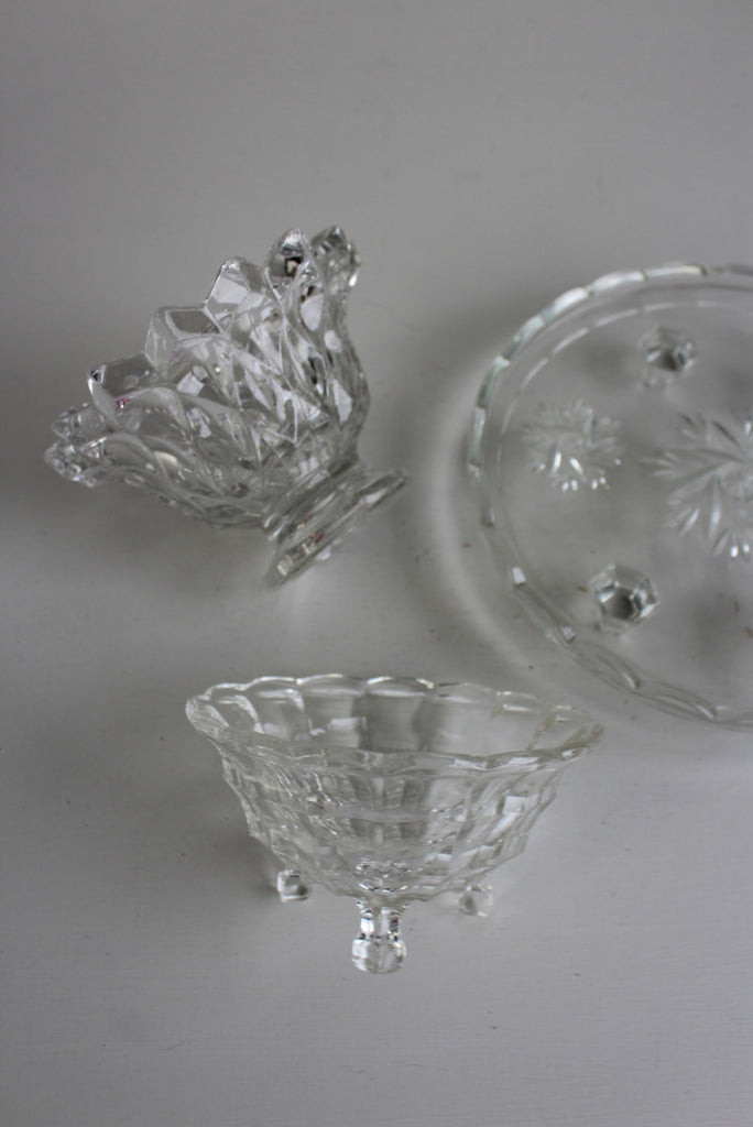 Vintage Glass Bowls & Cake Plate - Kernow Furniture