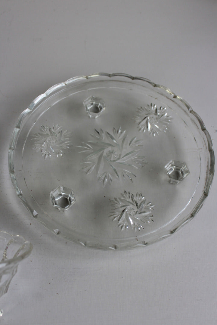 Vintage Glass Bowls & Cake Plate - Kernow Furniture