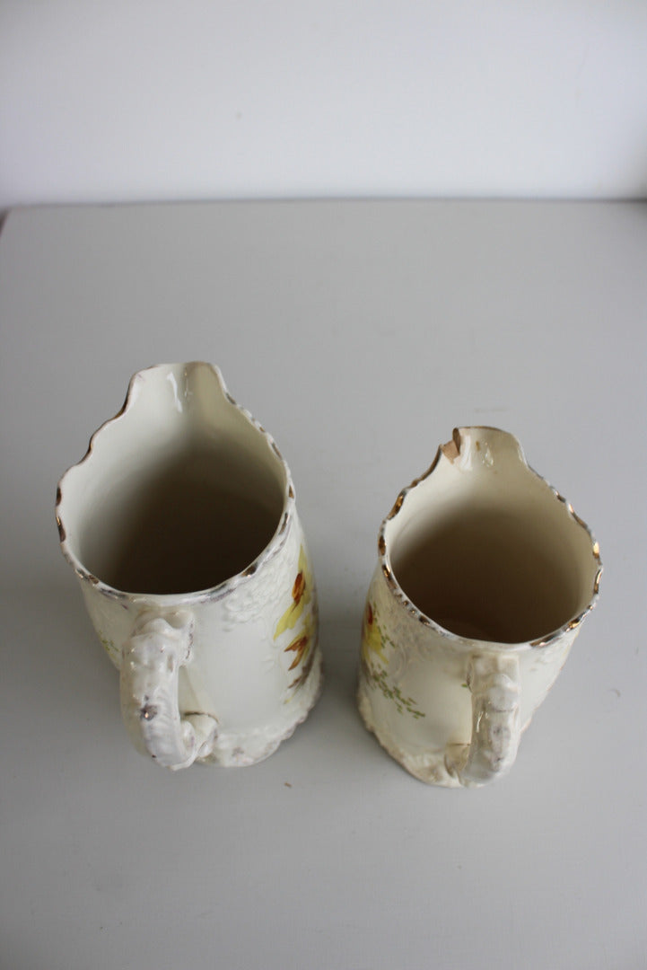 Pair Victorian Daffodil Jugs - Kernow Furniture