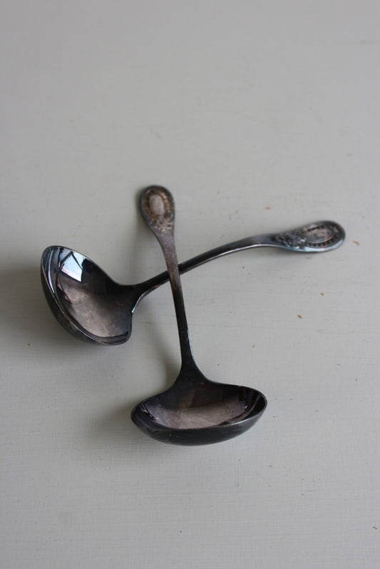 Pair Small Epns Sauce Ladles - Kernow Furniture