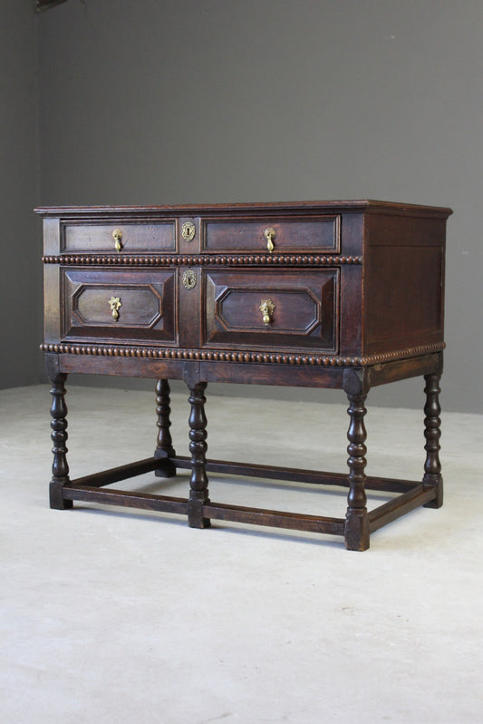 18th Century Style Oak Chest of Drawers on Stand - Kernow Furniture