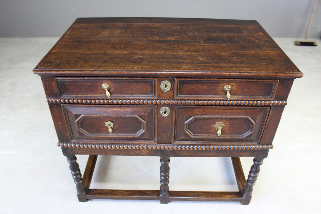 18th Century Style Oak Chest of Drawers on Stand - Kernow Furniture