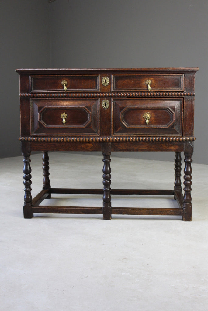 18th Century Style Oak Chest of Drawers on Stand - Kernow Furniture