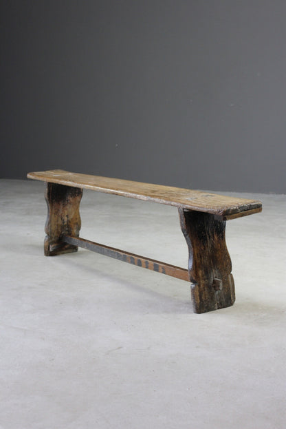 Antique Rustic Pine Bench - Kernow Furniture