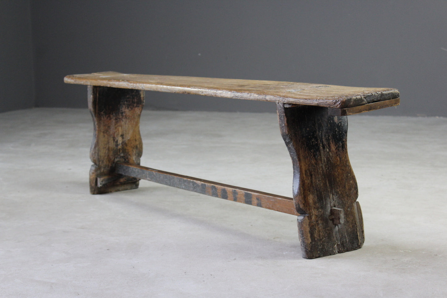 Antique Rustic Pine Bench - Kernow Furniture