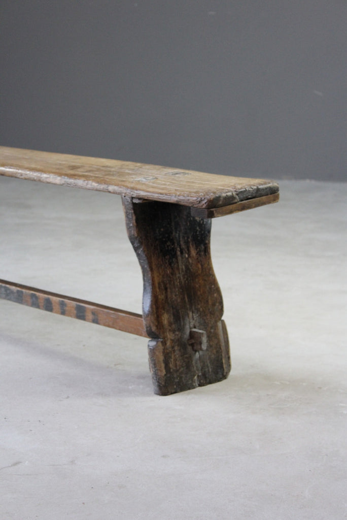 Antique Rustic Pine Bench - Kernow Furniture