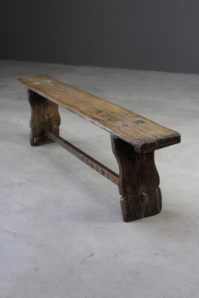 Antique Rustic Pine Bench - Kernow Furniture