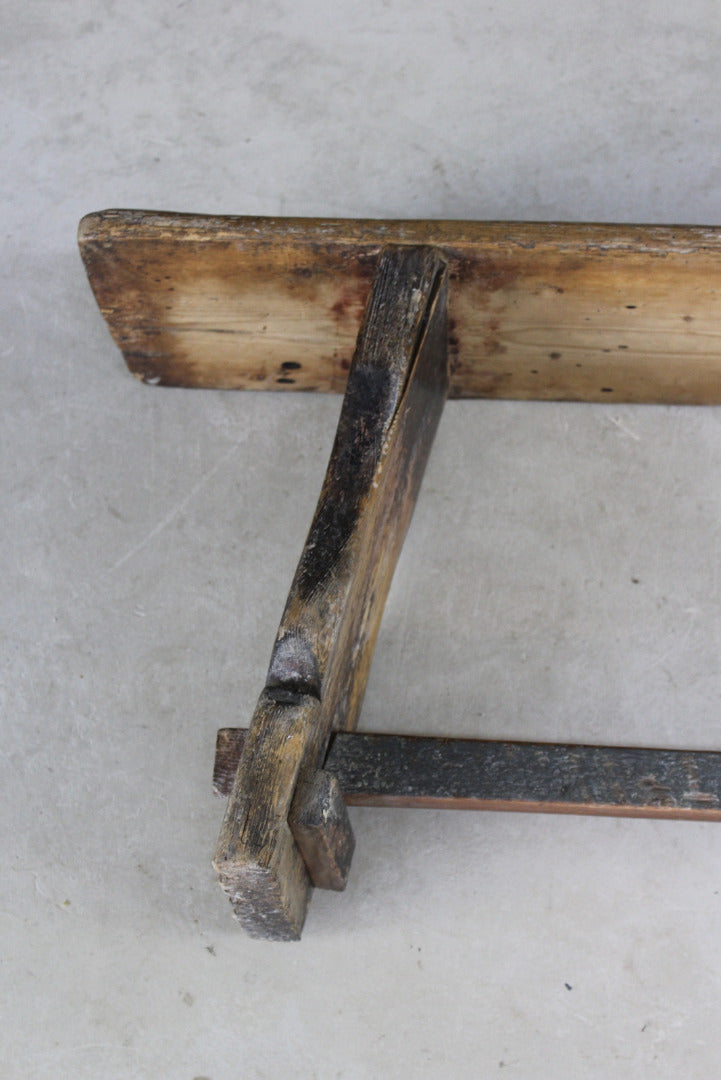 Antique Rustic Pine Bench - Kernow Furniture