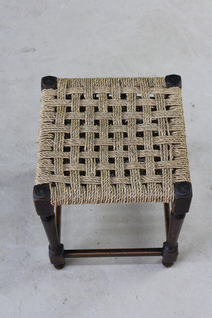 Small Sisal Square Stool - Kernow Furniture