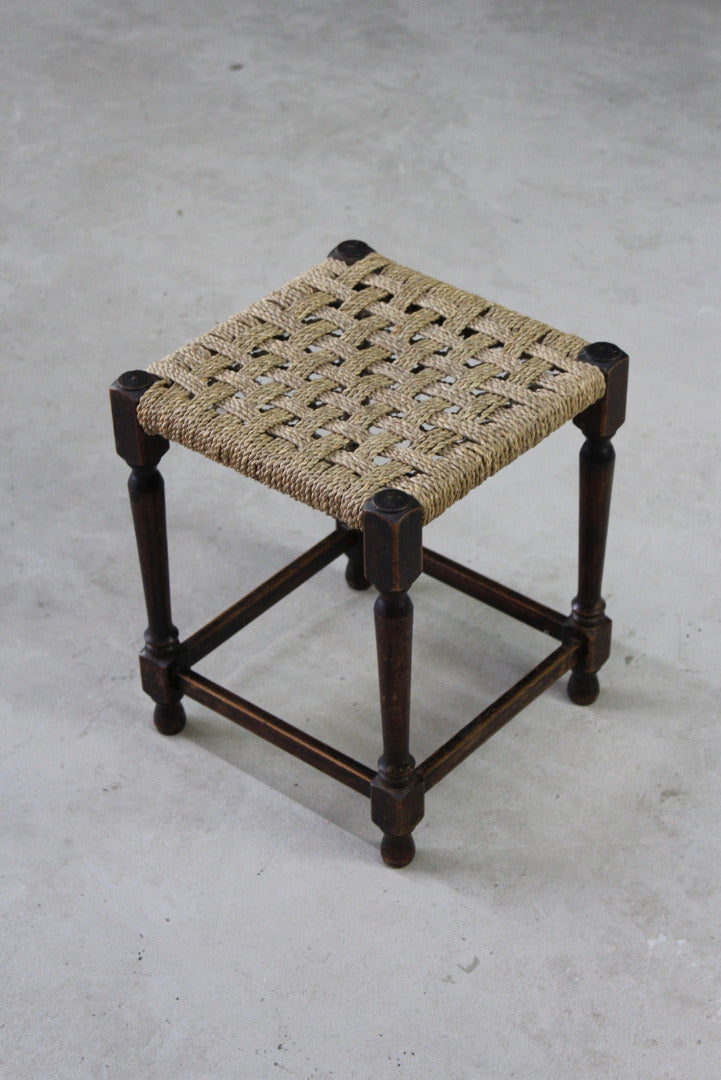 Small Sisal Square Stool - Kernow Furniture