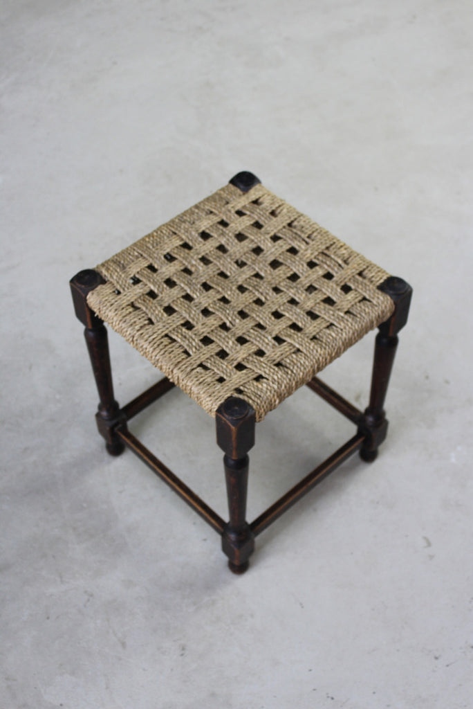 Small Sisal Square Stool - Kernow Furniture