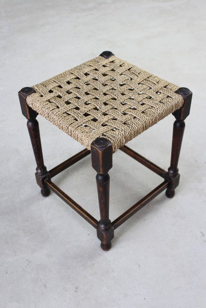 Small Sisal Square Stool - Kernow Furniture