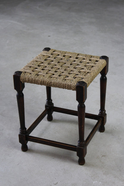 Small Sisal Square Stool - Kernow Furniture