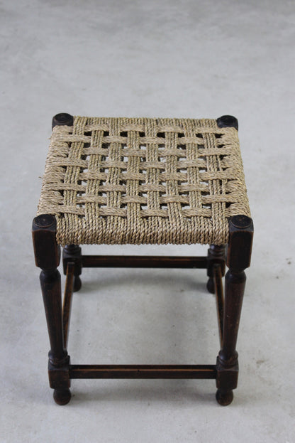 Small Sisal Square Stool - Kernow Furniture