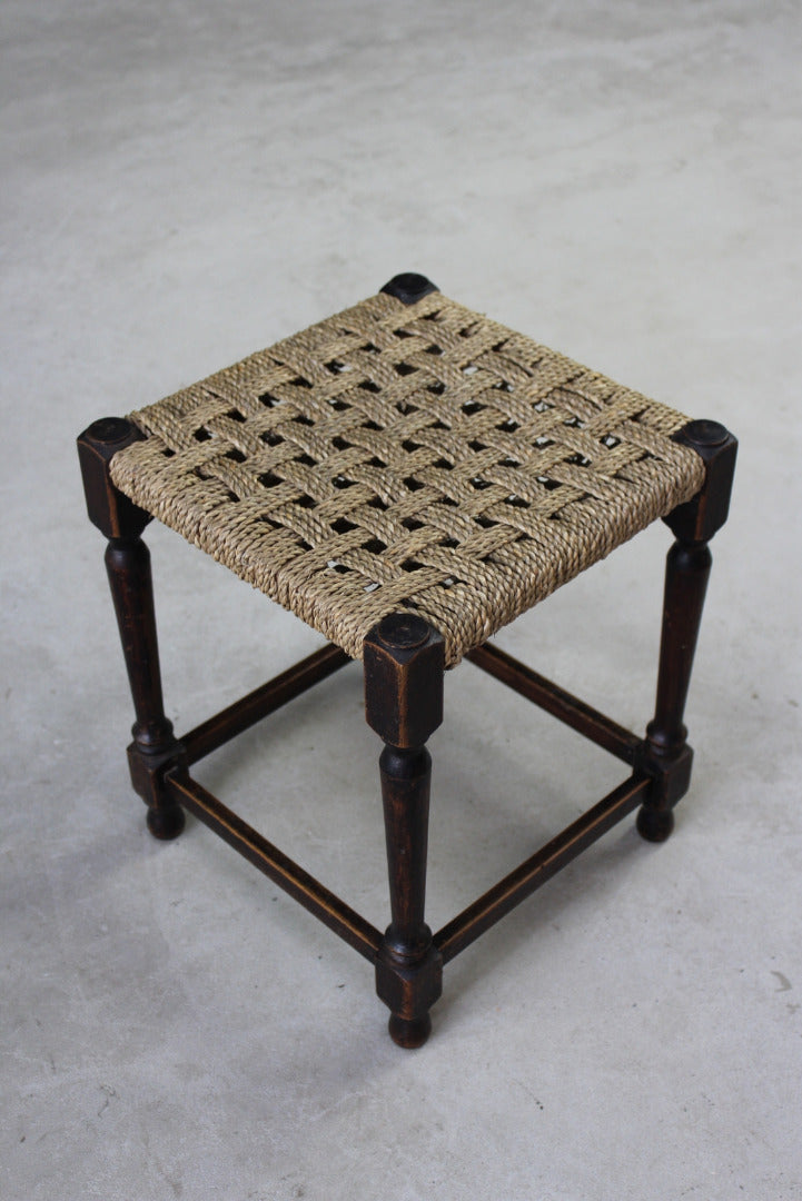 Small Sisal Square Stool - Kernow Furniture