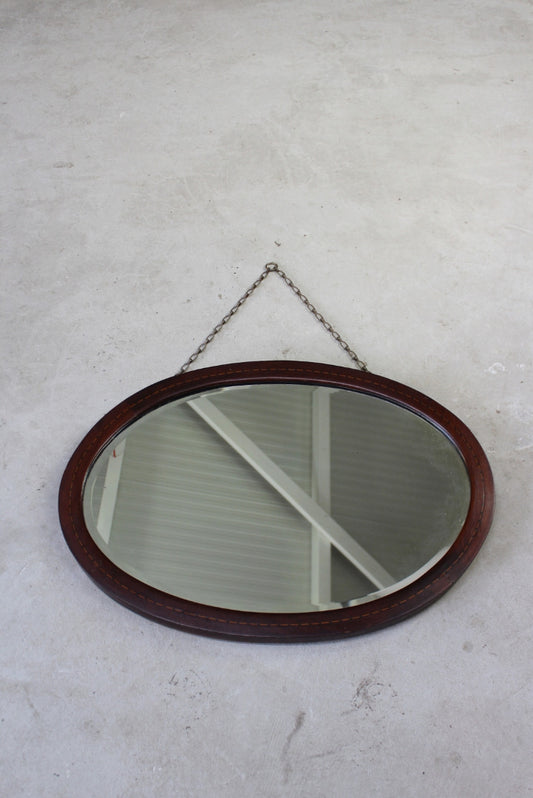 Antique Edwardian Oval Mirror - Kernow Furniture