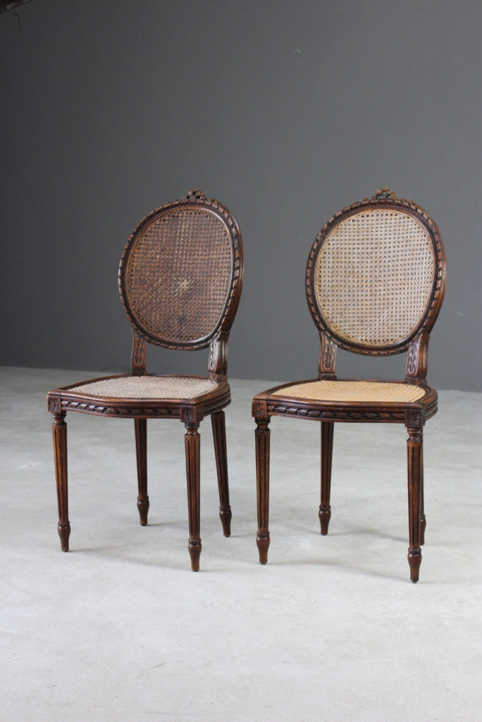 Pair French Cane Chairs - Kernow Furniture