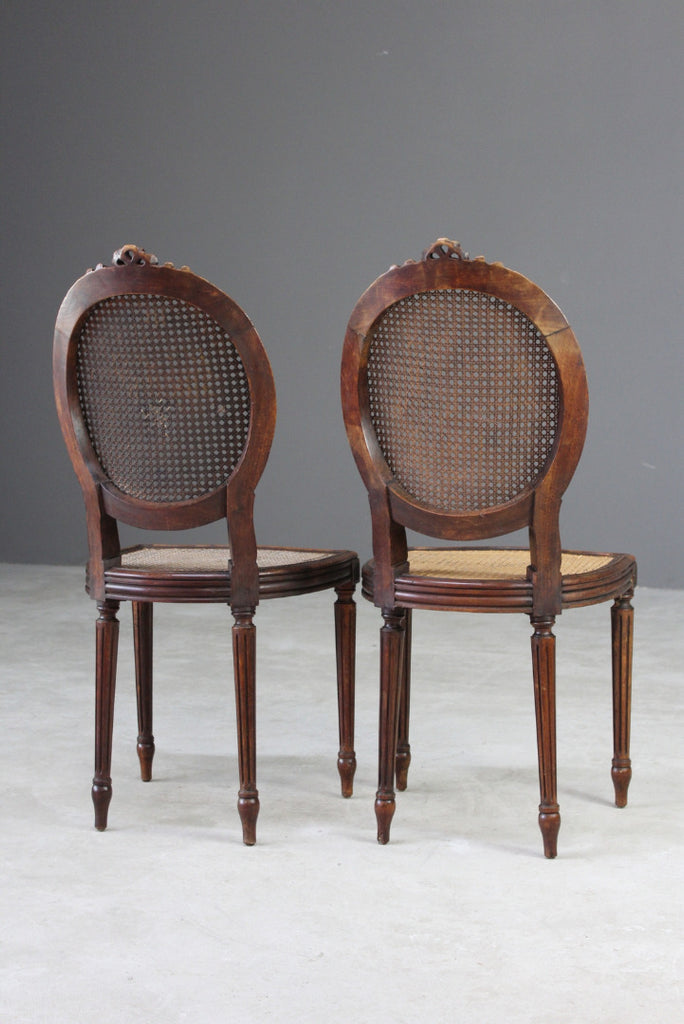 Pair French Cane Chairs - Kernow Furniture