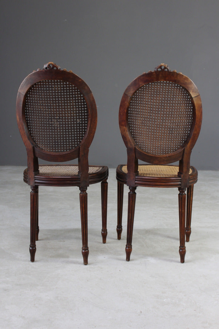 Pair French Cane Chairs - Kernow Furniture