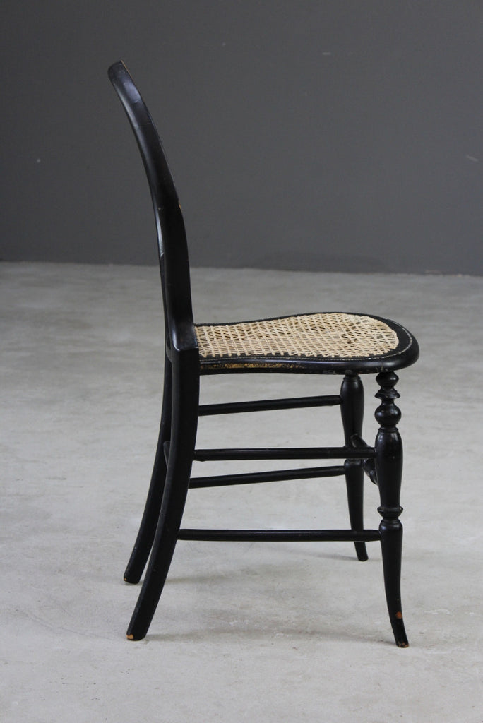 Victorian Mother Of Pearl Black Lacquer Bedroom Chair - Kernow Furniture
