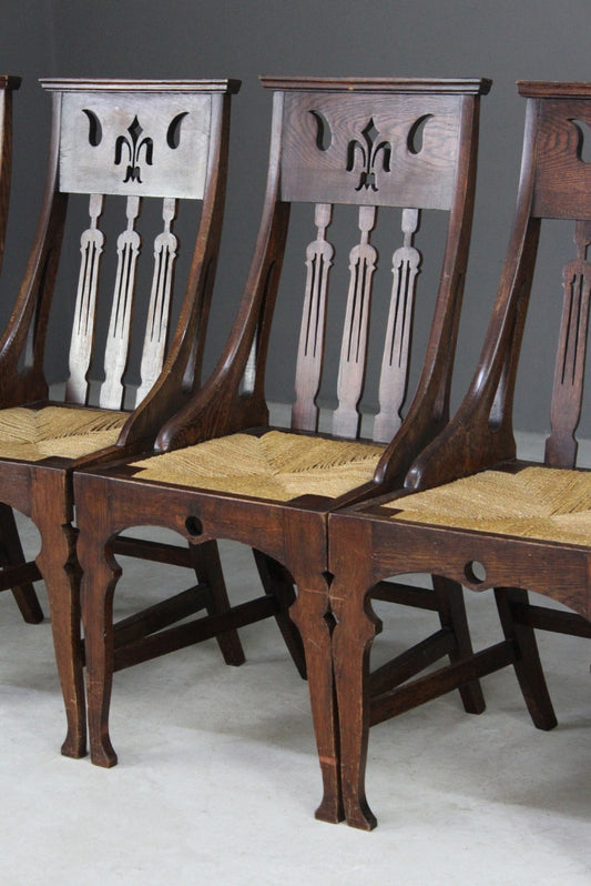5 Oak Arts & Crafts Dining Chairs - Kernow Furniture
