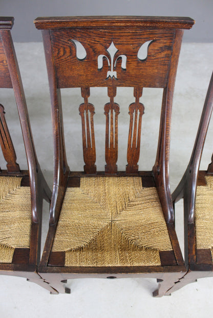 5 Oak Arts & Crafts Dining Chairs - Kernow Furniture