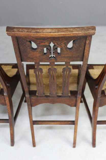 5 Oak Arts & Crafts Dining Chairs - Kernow Furniture