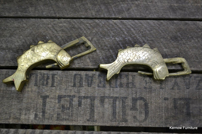 Pair Oriental Fish Brass Padlock - Kernow Furniture