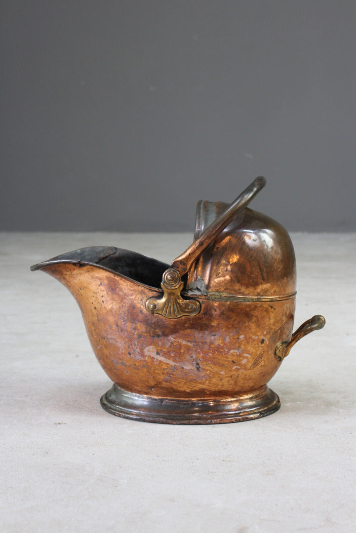 Victorian Copper Coal Scuttle - Kernow Furniture