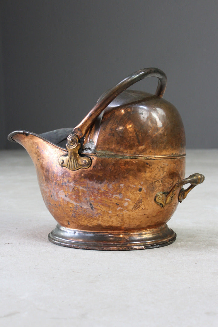 Victorian Copper Coal Scuttle - Kernow Furniture