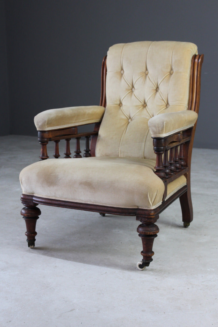 Antique Victorian Library Chair - Kernow Furniture